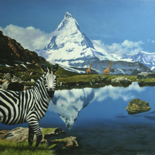 Zebra and mountain Matterhor