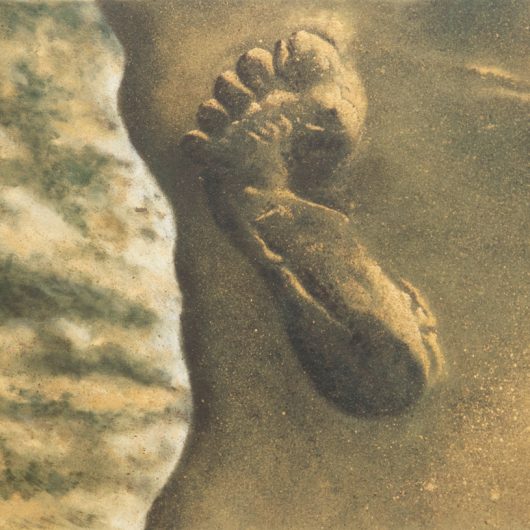 Alien. The footstep of an extraterrestrial being. Look at it soon it will vanish