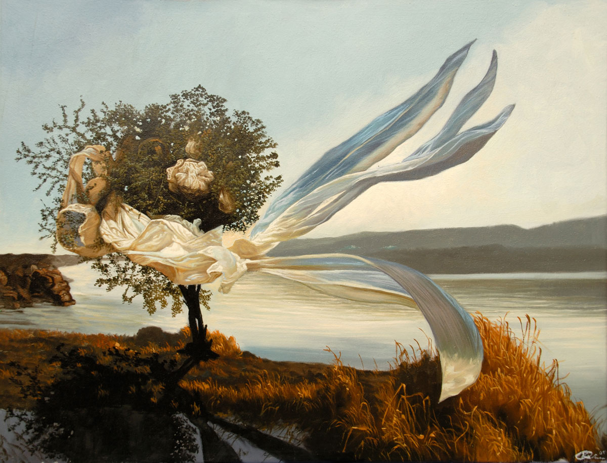 Element Air - Wind. Oil Painting by Christian Staebler, Founder LoveArtPassion